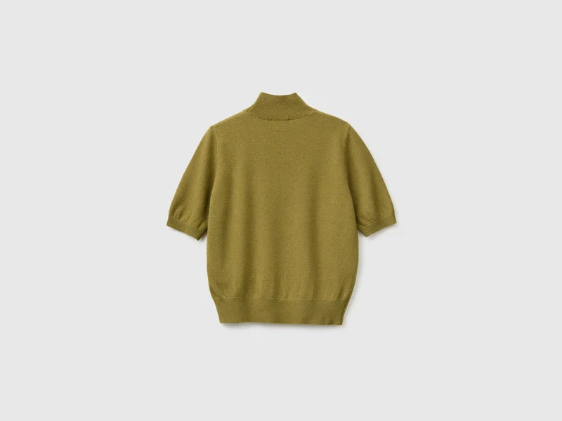 Kurzärmeliger Rollkragenpullover