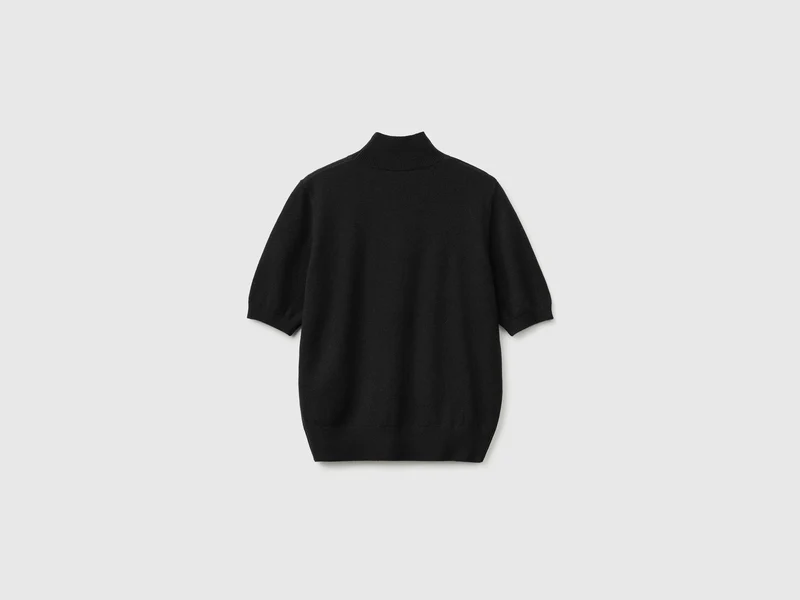 Kurzärmeliger Rollkragenpullover