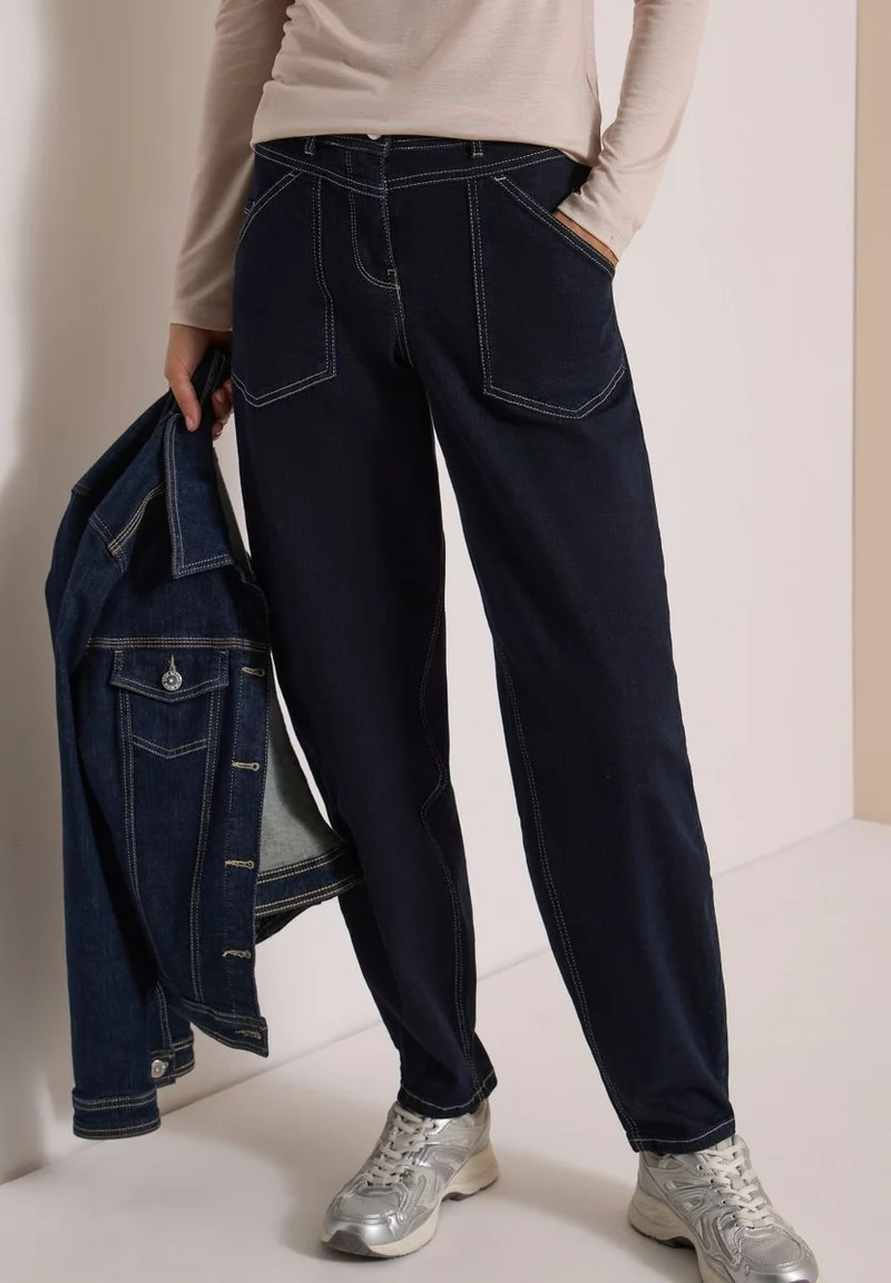 Barrel Leg Jeans mit Patch-Pockets