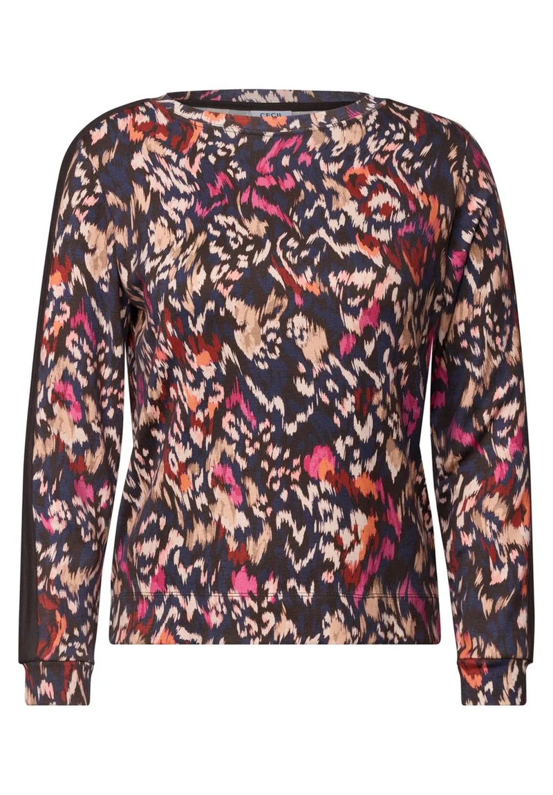 Langarm Shirt mit Boat Neck und Print