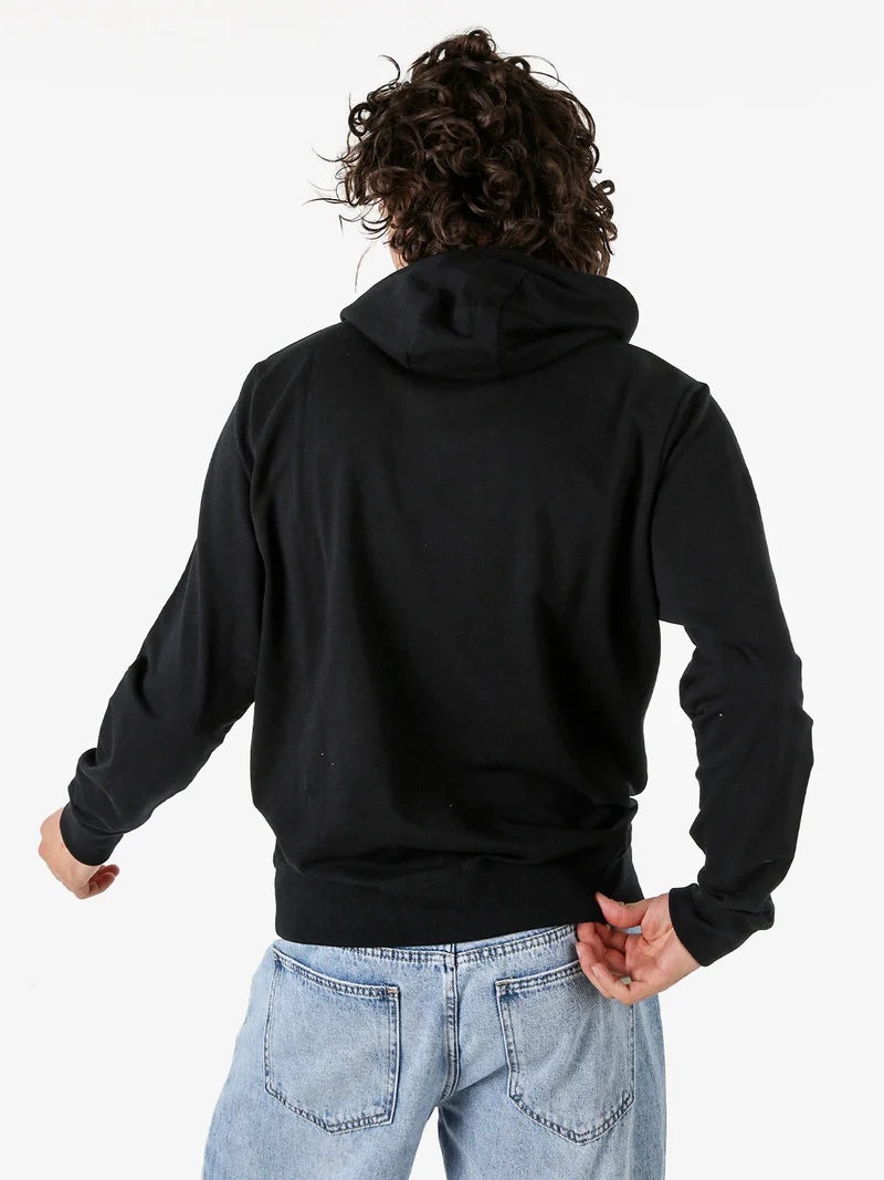 Felpa da uomo con cappuccio in misto cotone - nero