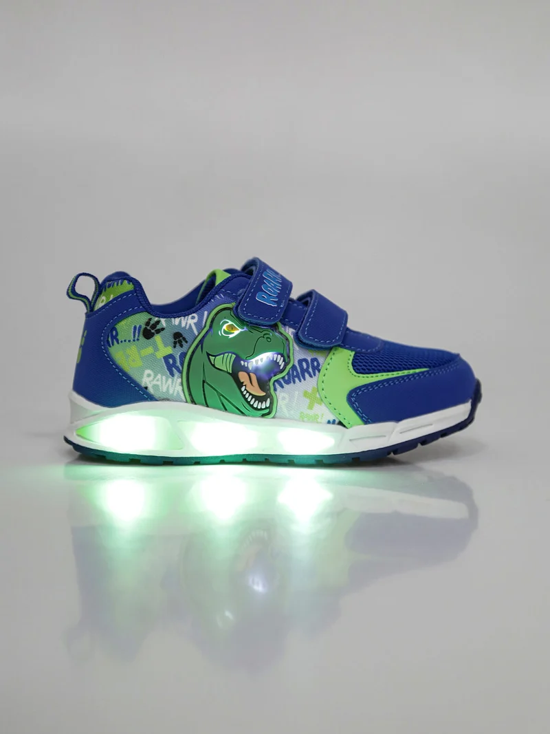 Sneakers da bambino con luci e strappi - blu