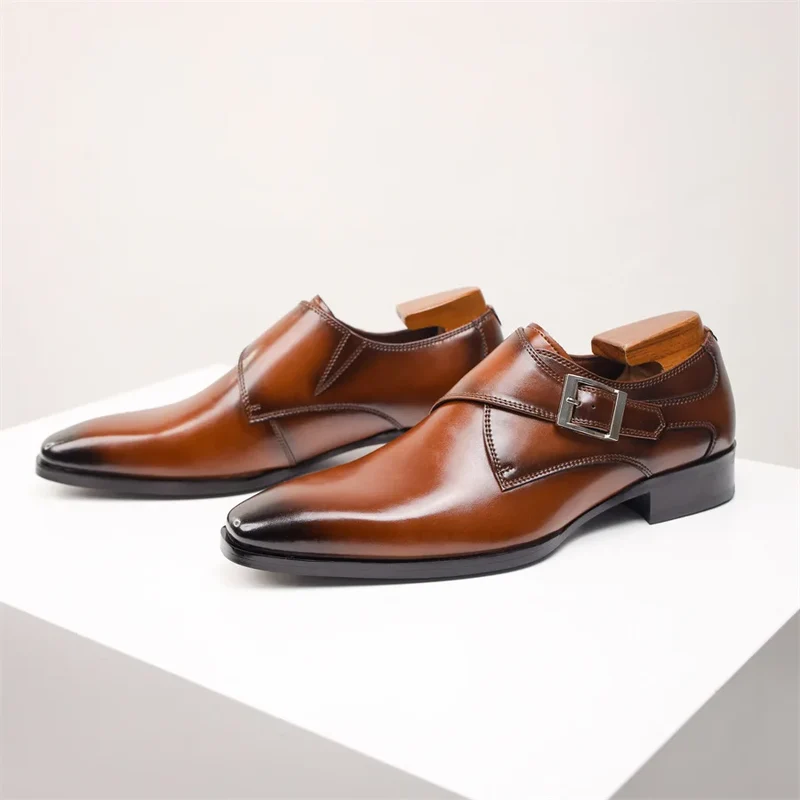 Italian Leather Buckle Shoes