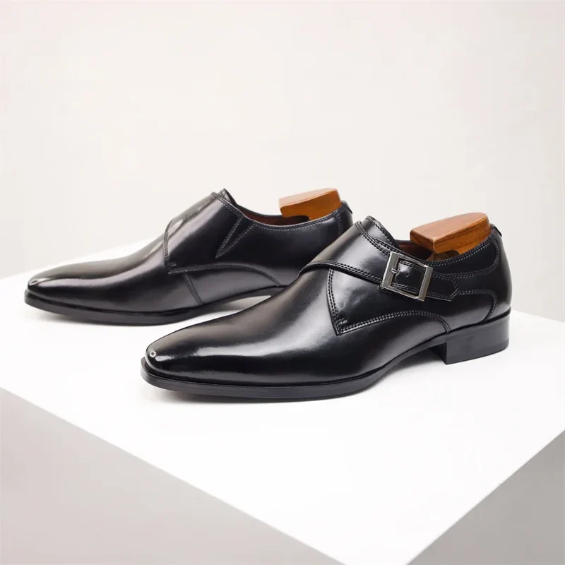 Italian Leather Buckle Shoes