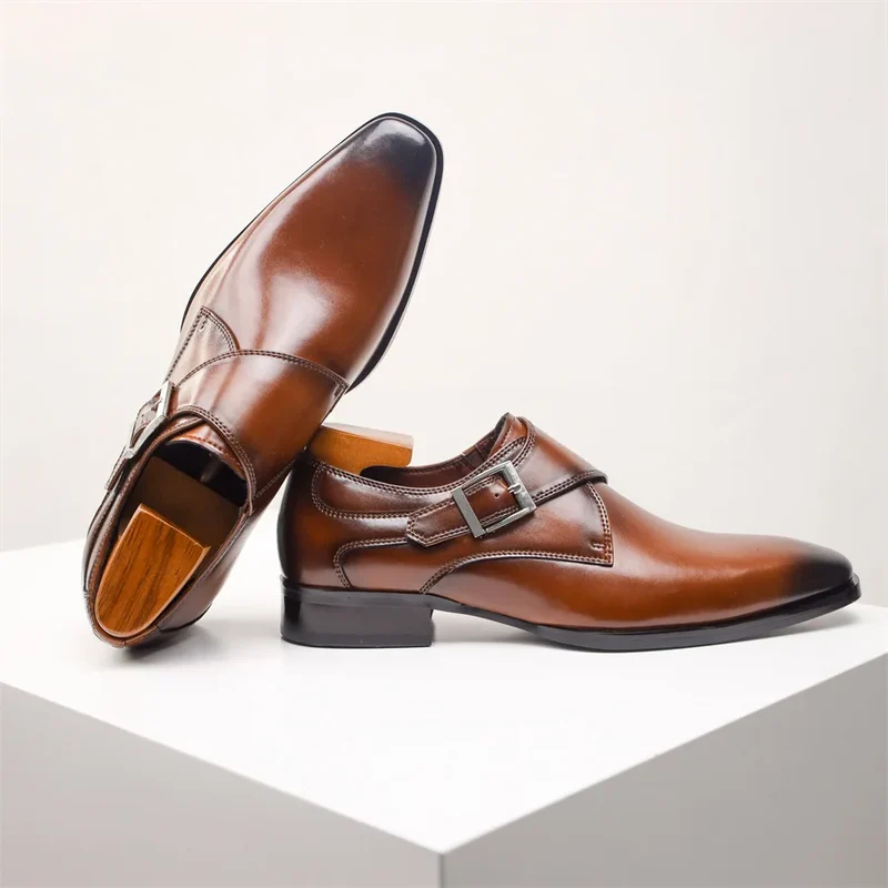 Italian Leather Buckle Shoes