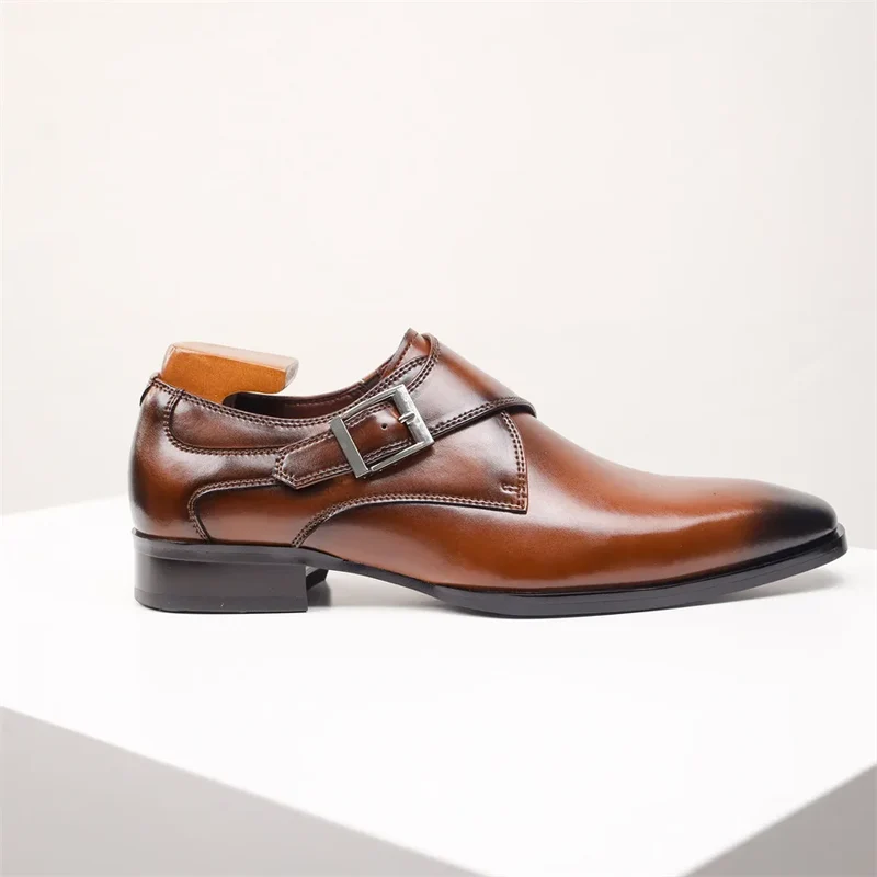 Italian Leather Buckle Shoes