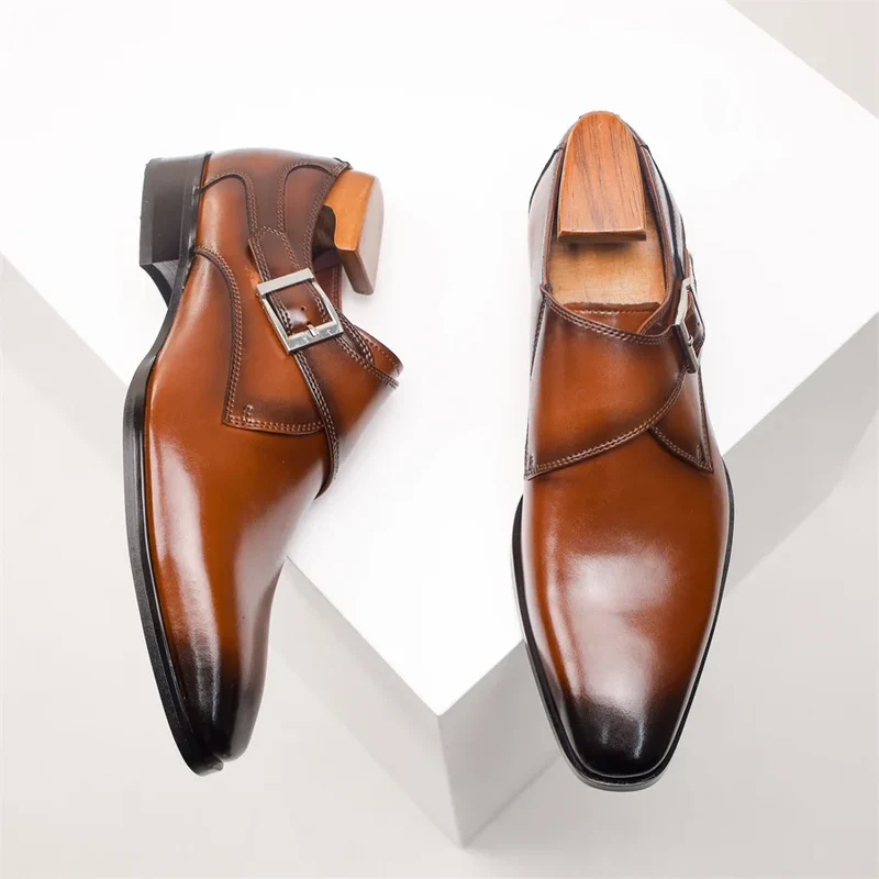 Italian Leather Buckle Shoes