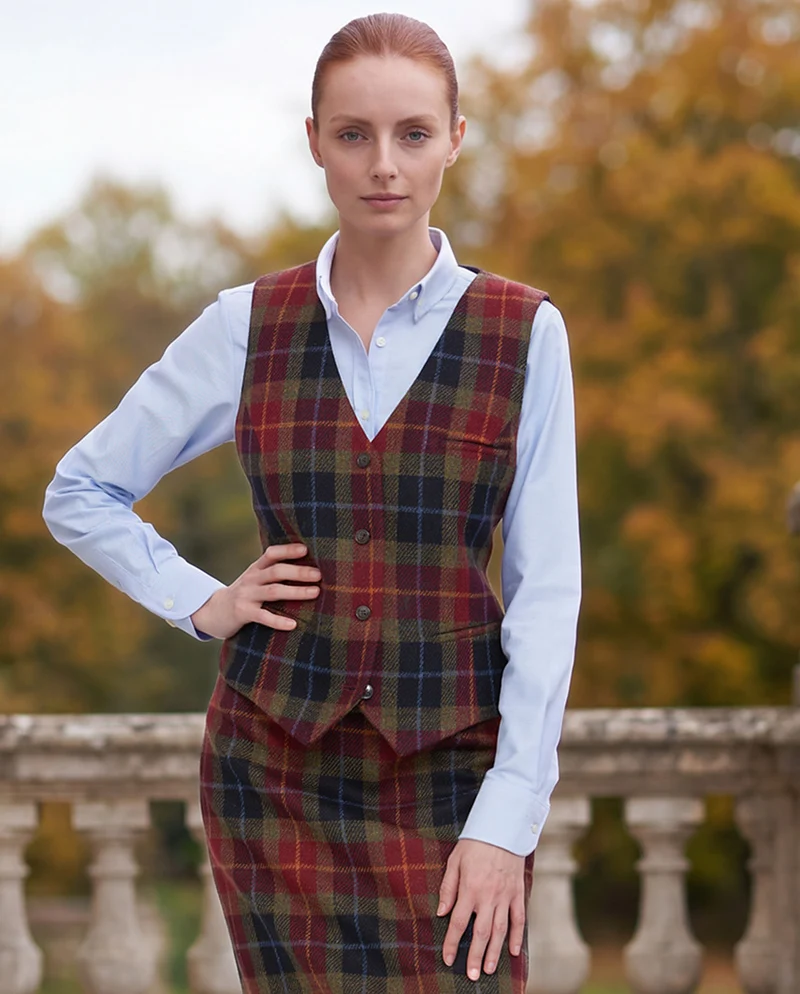 Lea - Harris Tweed Weste in "Check of Island"