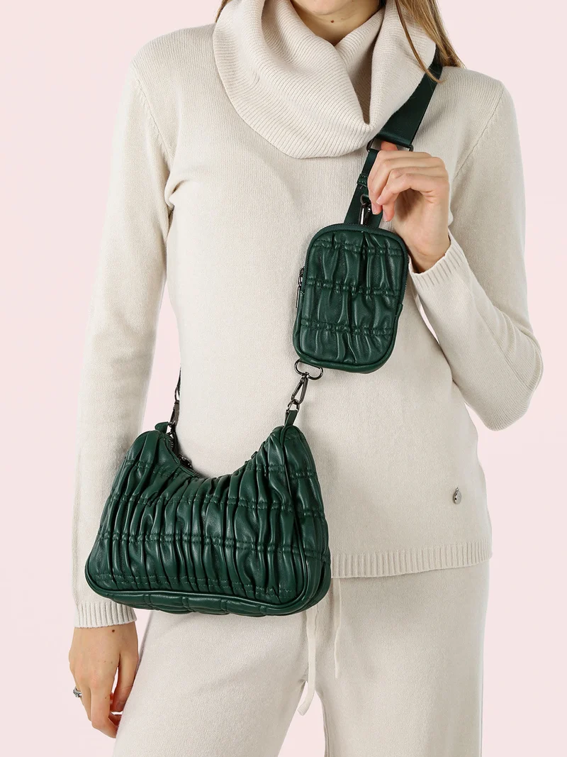 Borsa donna a tracolla con portamonete - verde