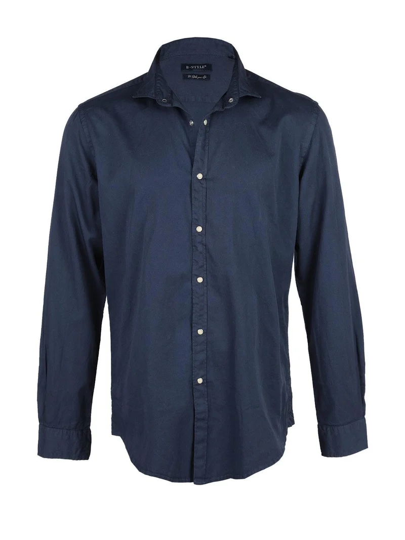 Camicia casual in cotone - blu scuro