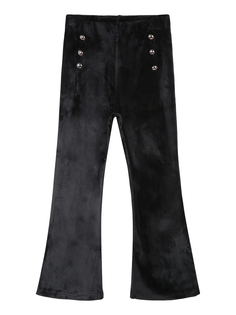 Pantaloni da bambina in velluto a zampa - nero