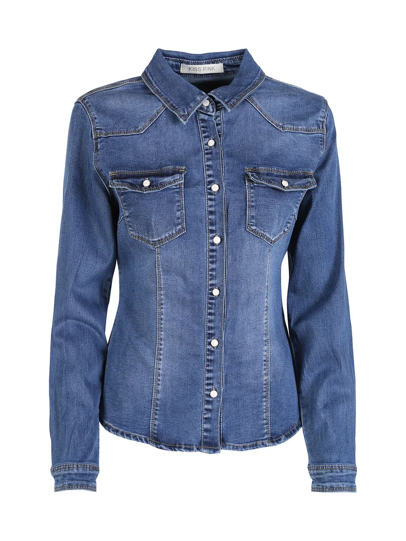 Camicia in jeans da donna a maniche lunghe - jeans