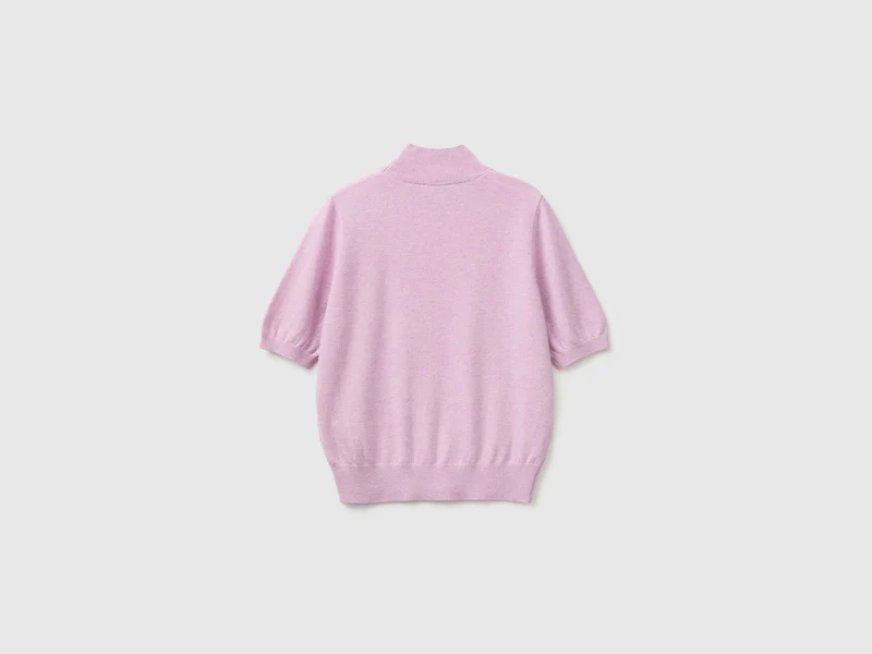 Kurzärmeliger Rollkragenpullover