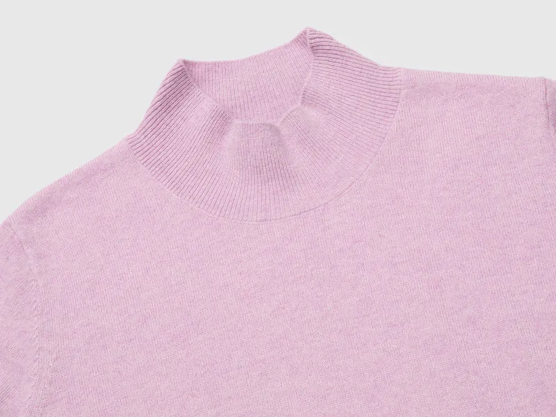Kurzärmeliger Rollkragenpullover