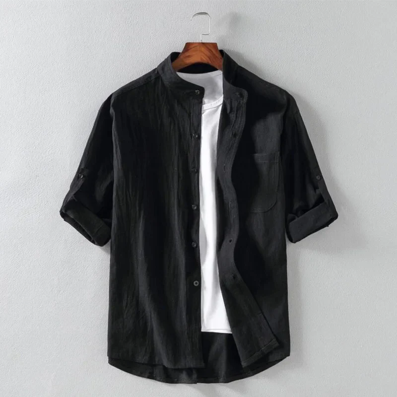 Short Sleeve Linen Men's Shirt