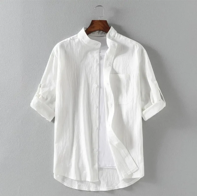 Short Sleeve Linen Men's Shirt