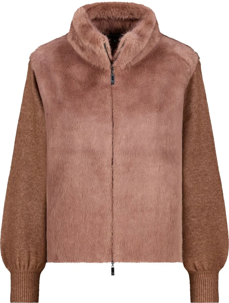 Strickjacke mit Kunstfell