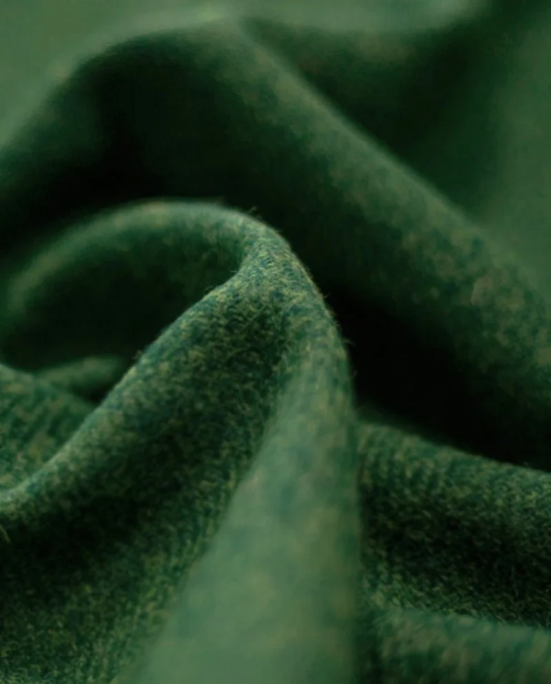 Wales - grüne Harris Tweed Weste mit Kragen