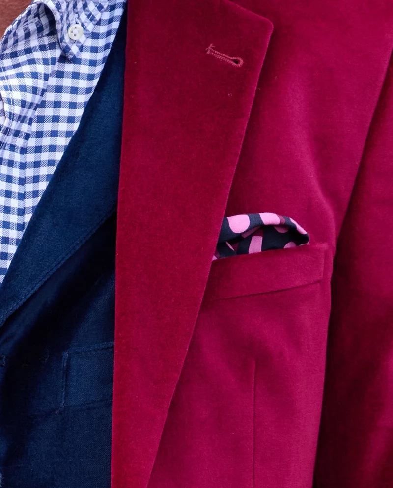 Herren Samt Sakko "London" in red