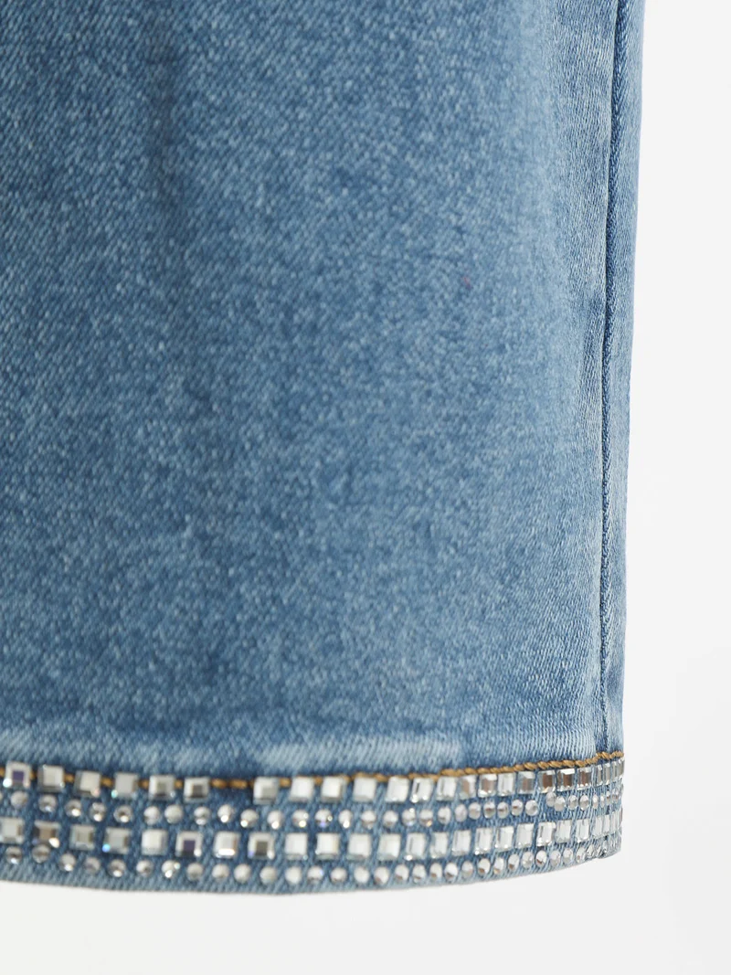 Jeans donna con strass sul finale - jeans