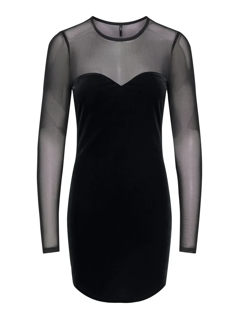 ONLSMOOTH L/S MESH MIX DRESS BOX JRS