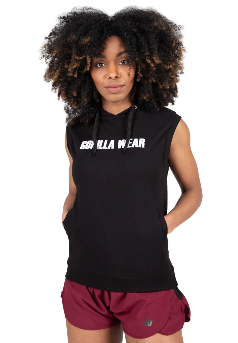 Virginia Sleeveless Hoodie - Black