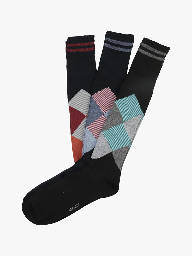 Confezione da 3 paia di calze lunghe uomo - rosa