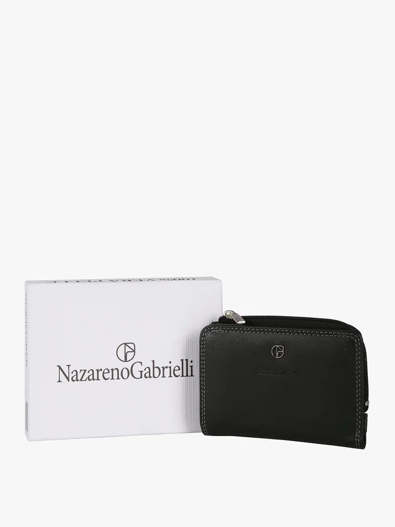 Portafoglio in pelle da uomo - nero