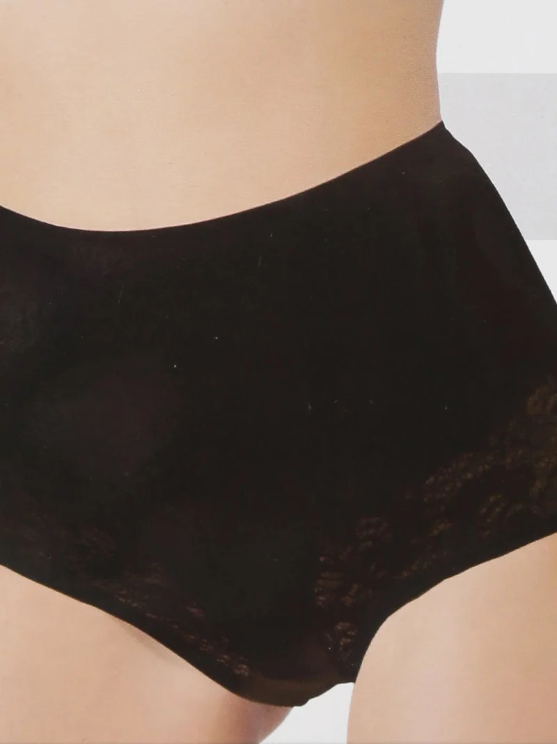 Culotte in cotone con pizzo - nero