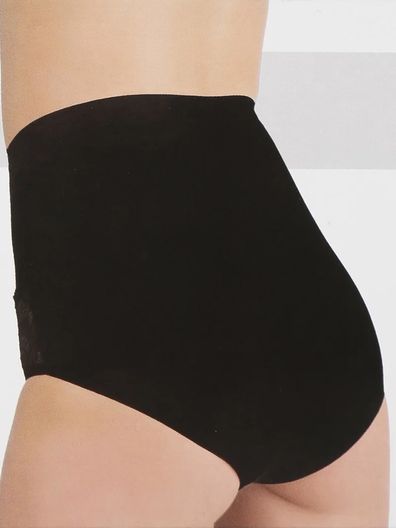 Culotte in cotone con pizzo - nero