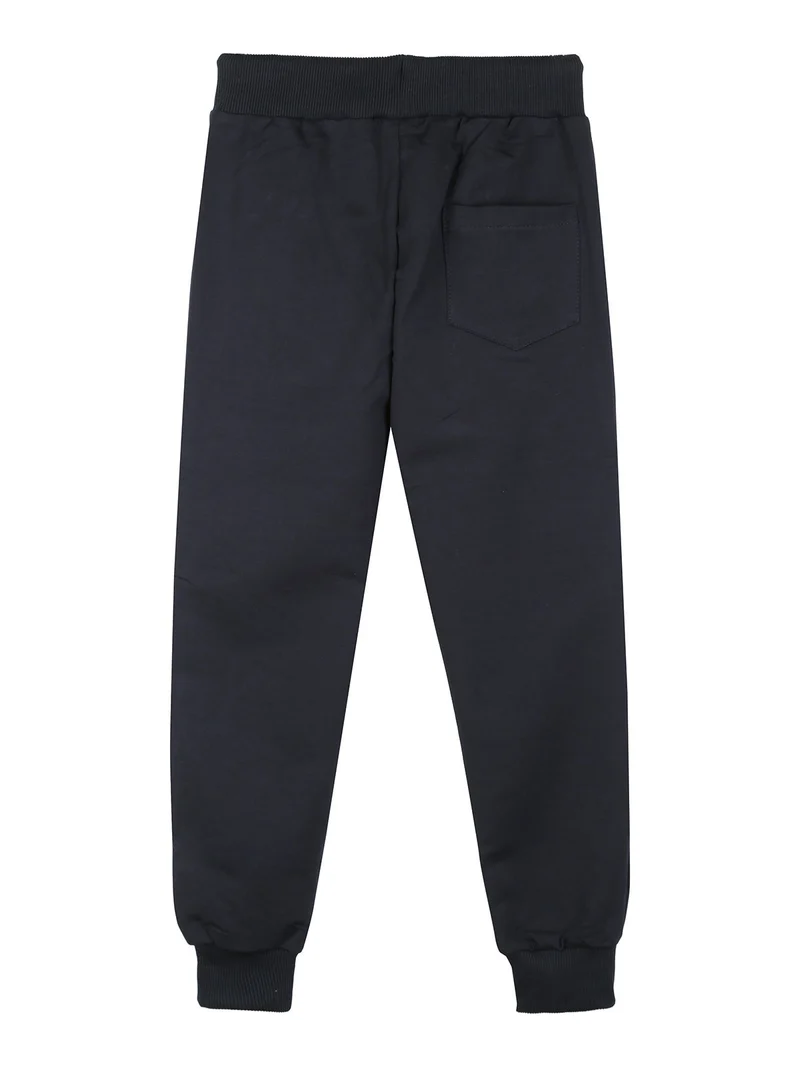 Pantaloni tuta da bambino con polsini e coulisse - blu scuro
