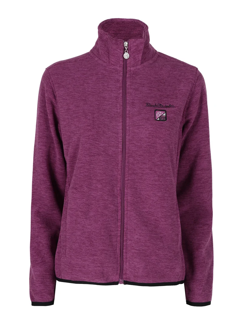 Felpa donna in pile con zip - porpora
