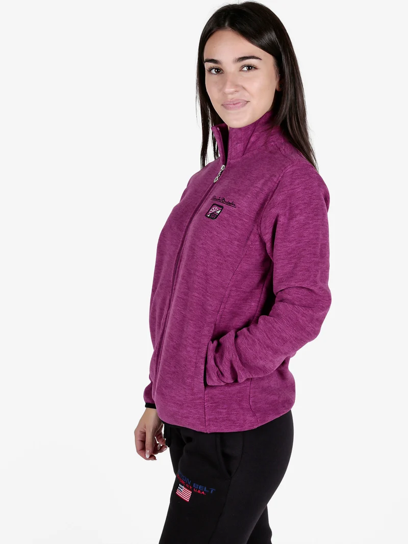 Felpa donna in pile con zip - porpora