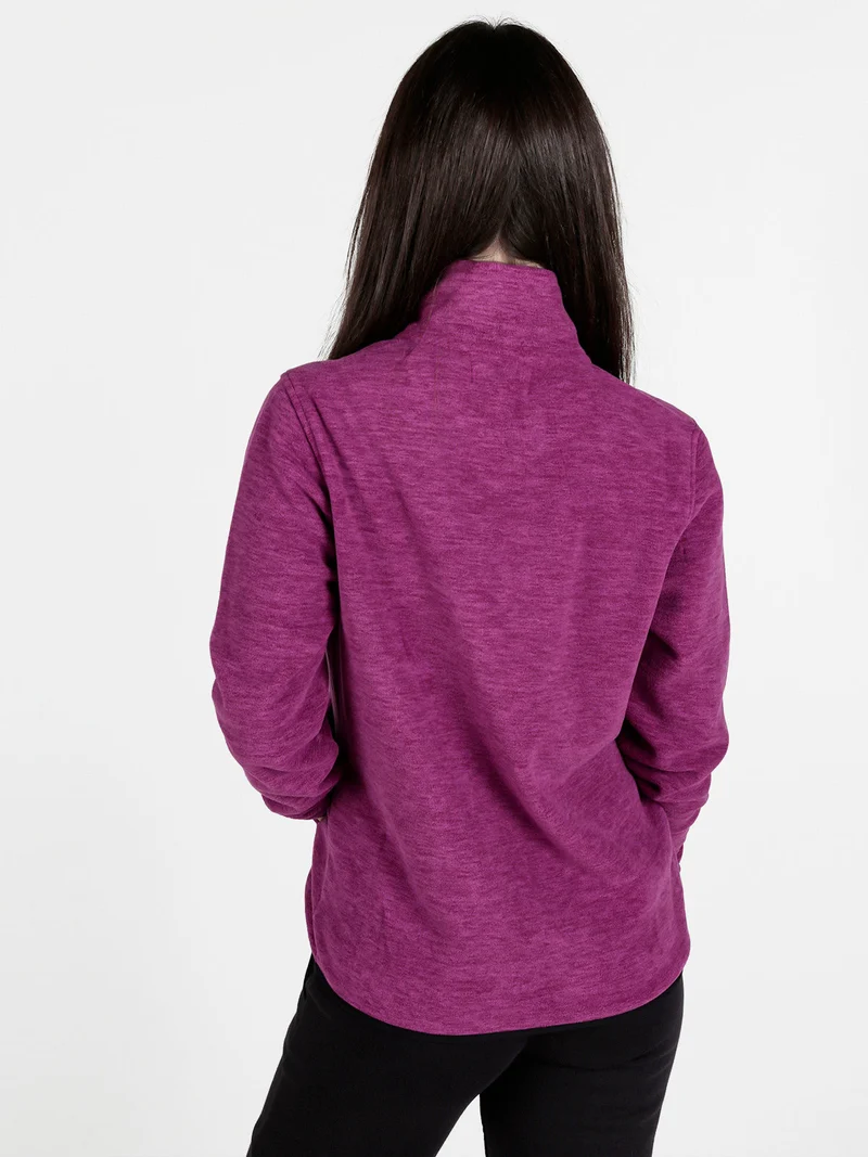 Felpa donna in pile con zip - porpora