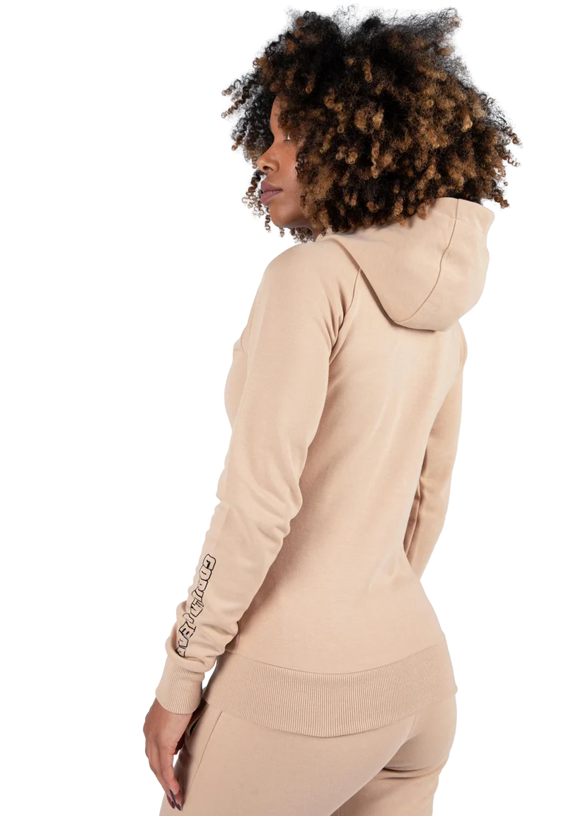 Marion Zipped Hoodie - Beige