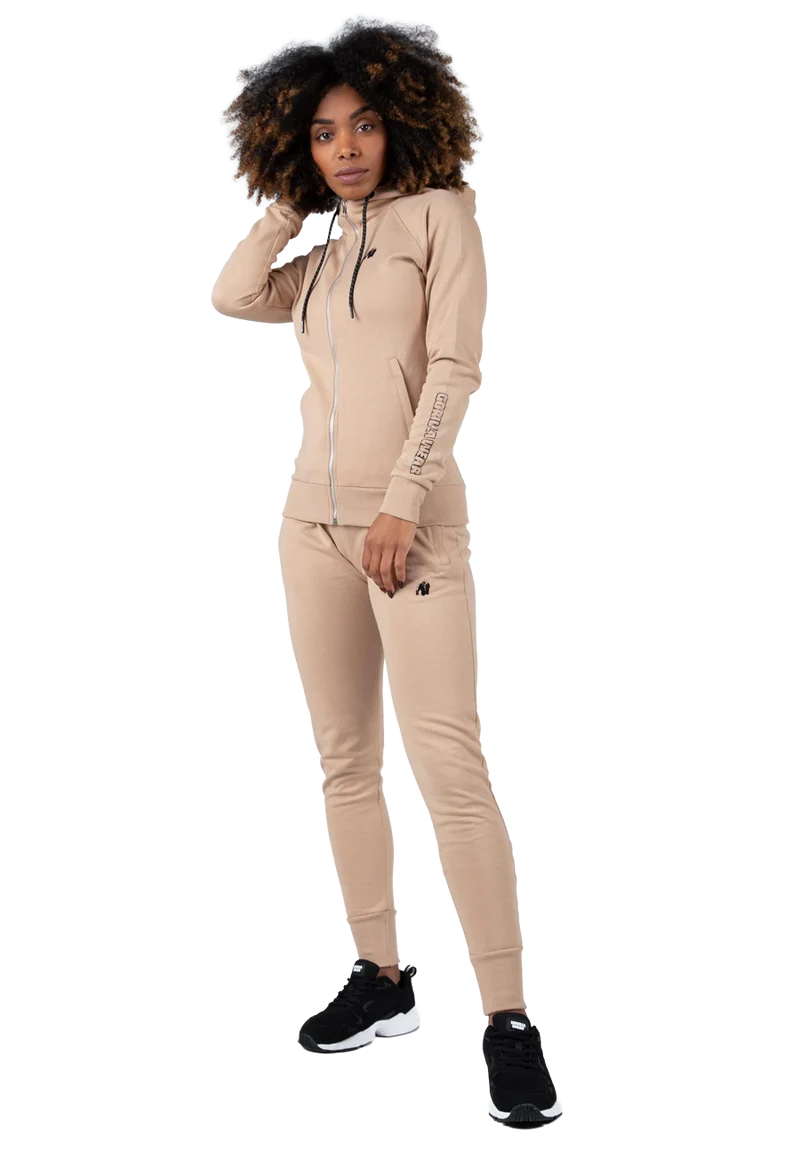 Marion Zipped Hoodie - Beige