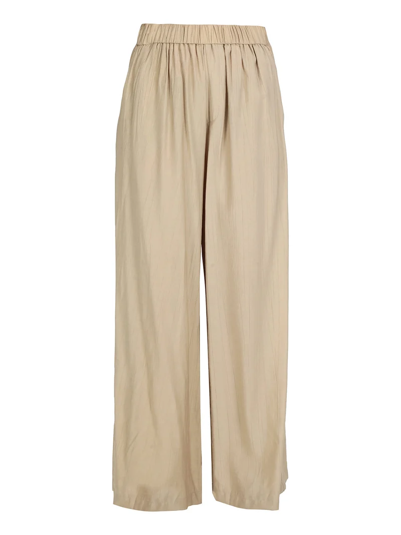 Pantaloni leggeri da donna a gamba larga - khaki