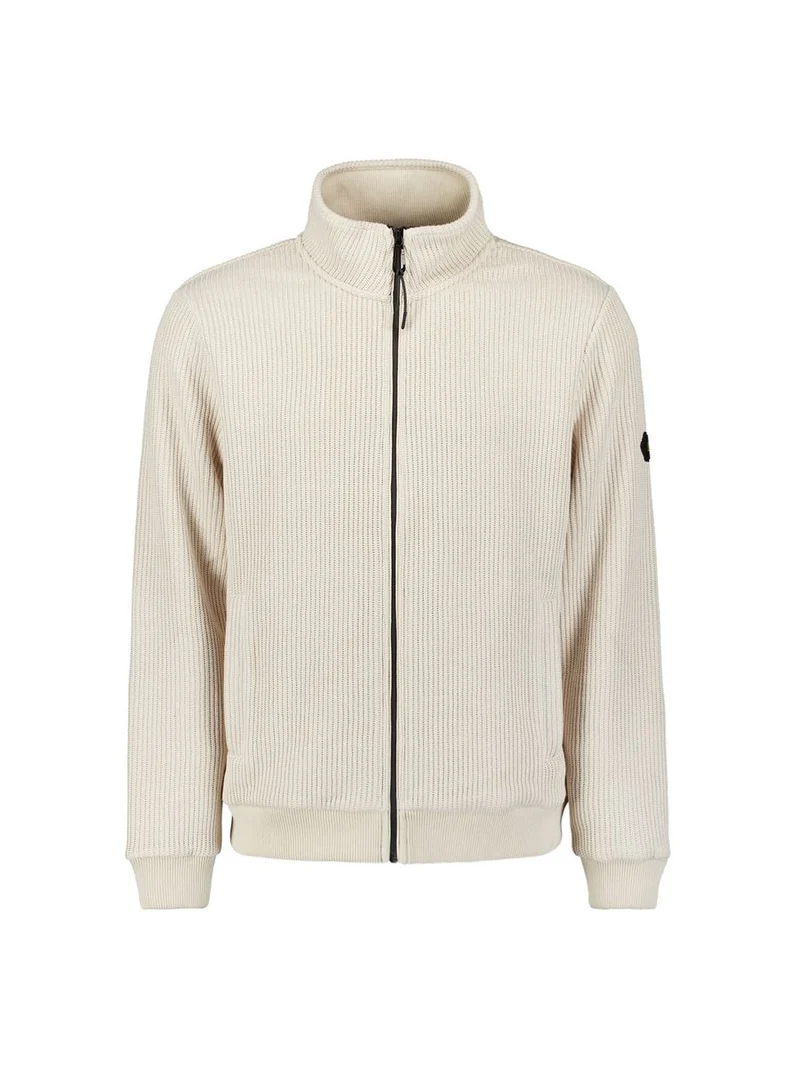 Sweater Full Zip Stand Up Collar Bonded Knit