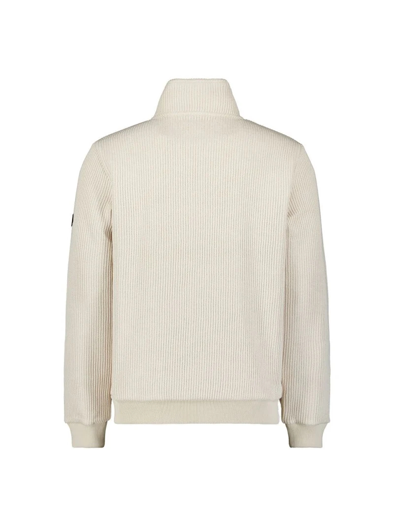 Sweater Full Zip Stand Up Collar Bonded Knit