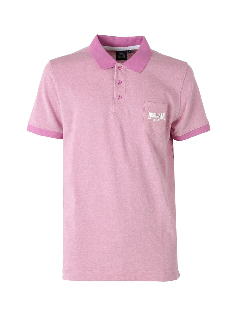 Polo da uomo in cotone a maniche corte con taschino - rosa