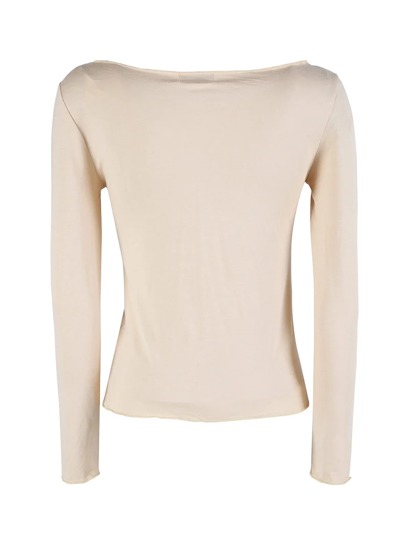 T-shirt donna a maniche lunghe in viscosa - naturale
