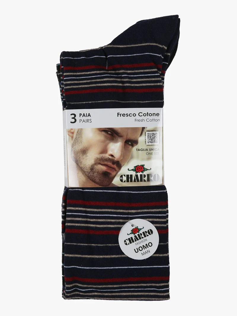 3 Paia di calze lunghe da uomo - blu scuro