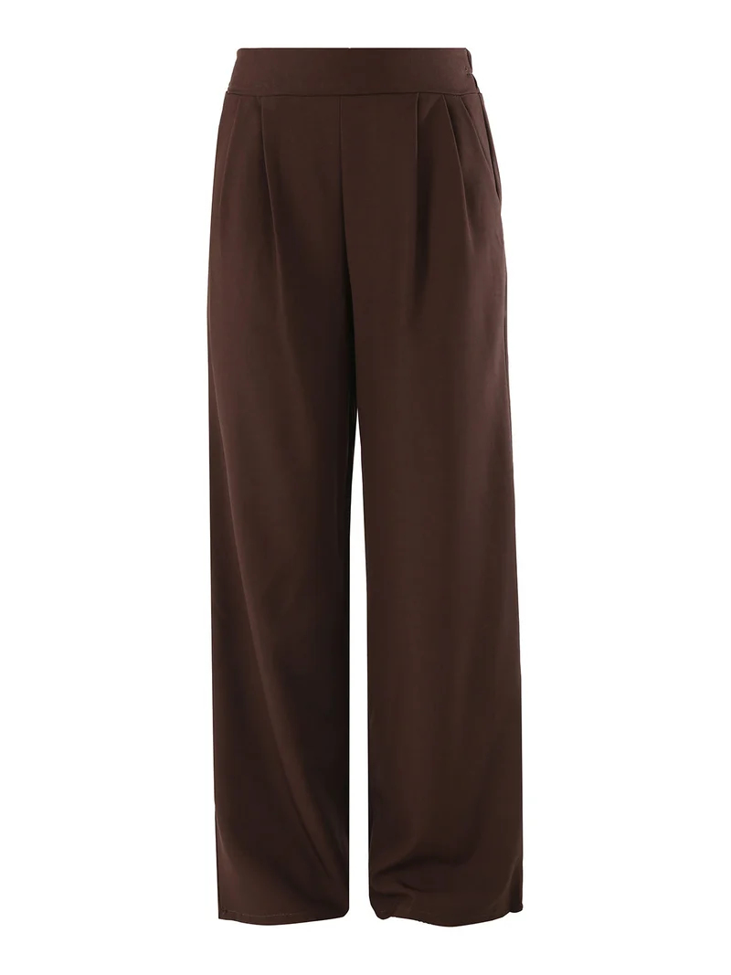 Pantaloni casual da donna a gamba larga - moro