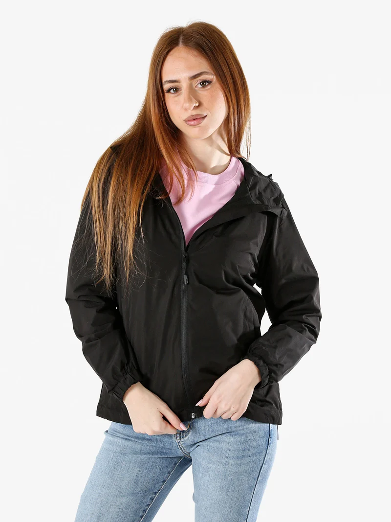 Giacca a vento da donna con cappuccio - nero