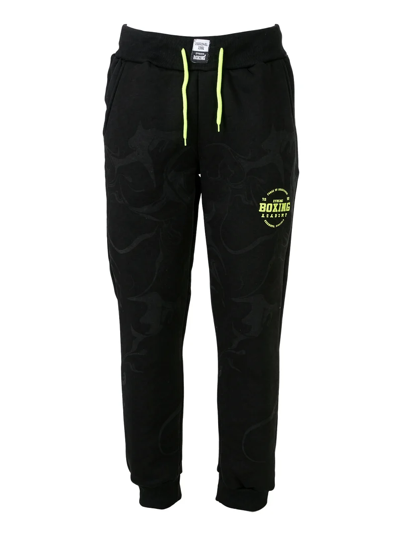 Pantaloni tuta da uomo con coulisse e interno felpato - nero