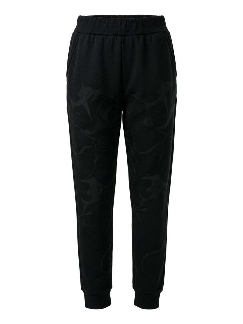 Pantaloni tuta da uomo con coulisse e interno felpato - nero