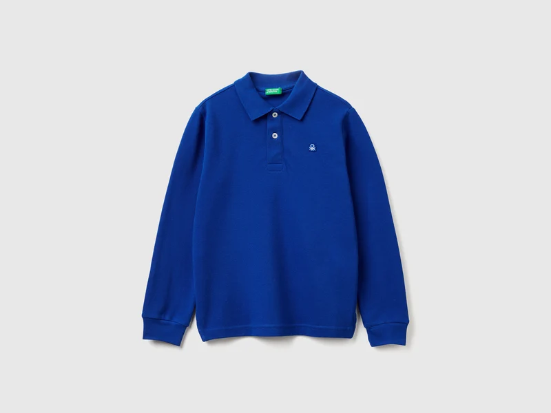 Langärmliges Poloshirt aus Baumwolle