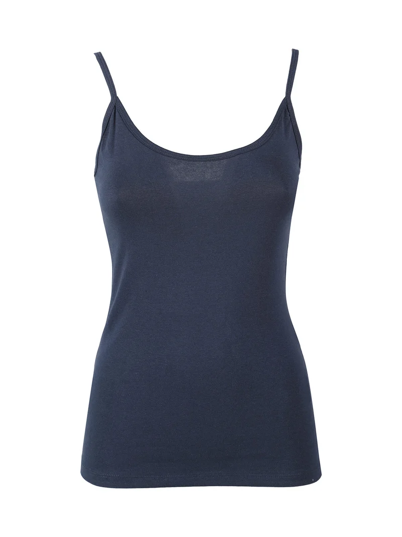Top donna con spalline sottili - blu scuro