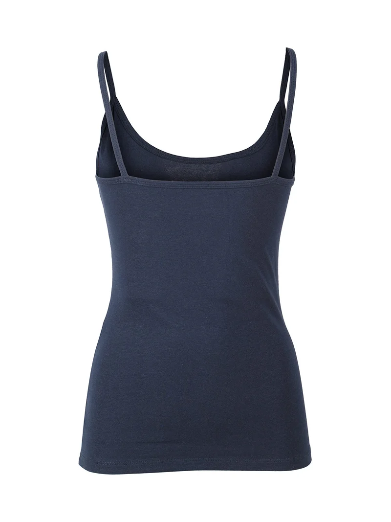 Top donna con spalline sottili - blu scuro