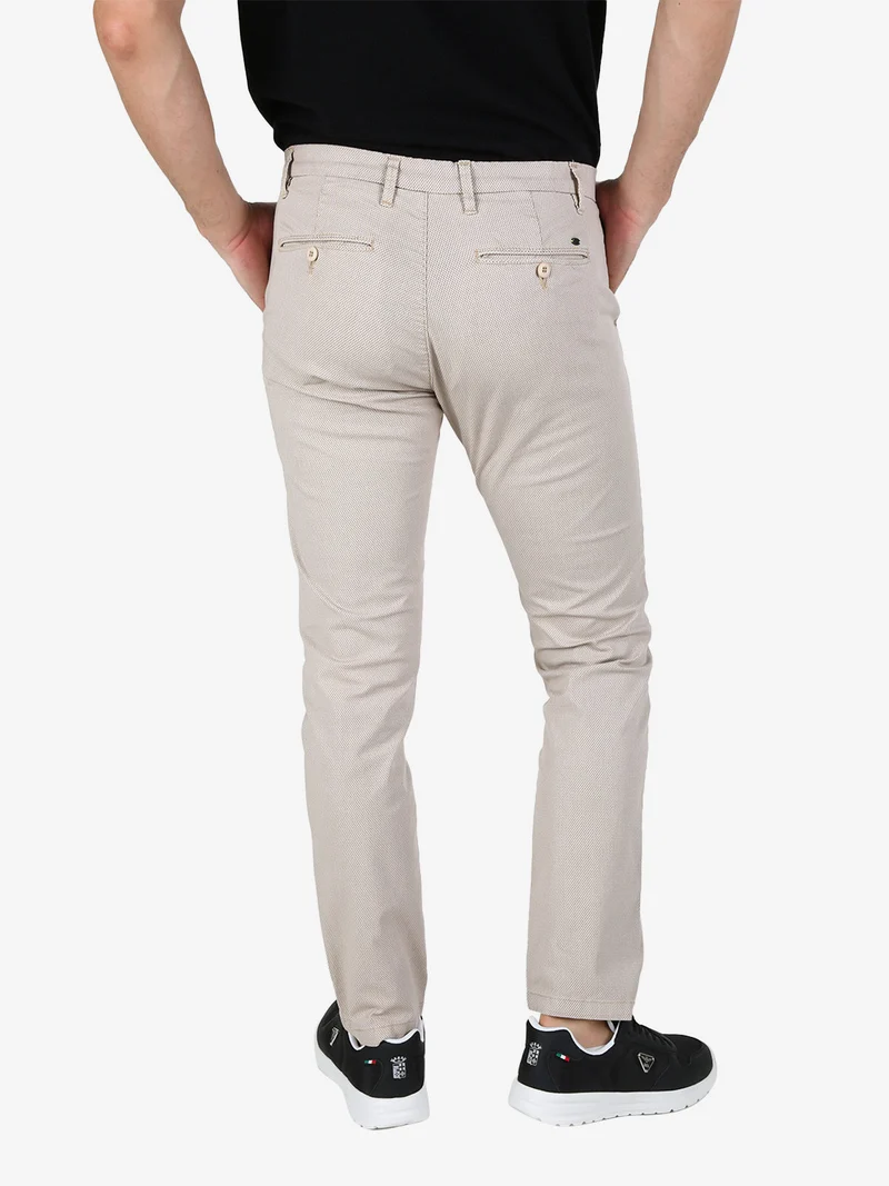 Pantaloni casual da uomo texturizzati in cotone - beige